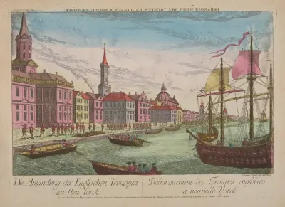 Debarquement Des Troupes Engloise A Nouvelle Yorck Disembarkment Of The English Troups In New York