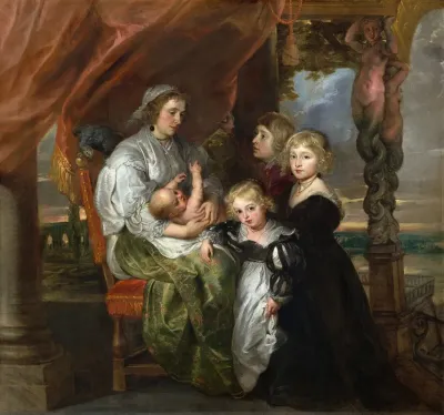 Deborah Kipwife Of Sir Balthasar Gerbier And Her Children