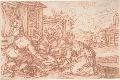 December One Of A Series Representing The Labors Of The Months