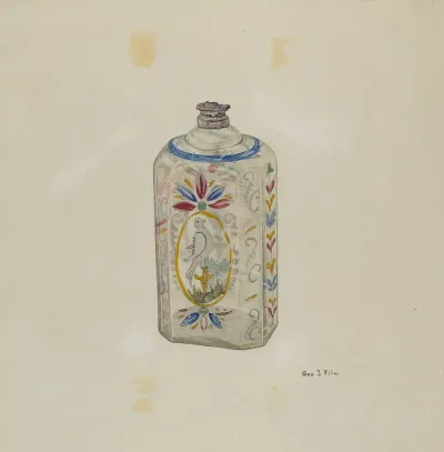 Decorated Glass Flask