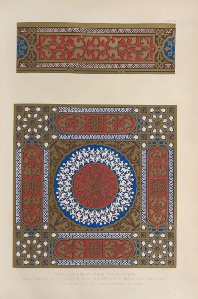Decoration Derived From The Alhambra Being A Portion Of The Cabinet Of The Queen Of Spain At Aranjuez