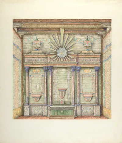 Decorations On Reredos And Sanctuary Walls