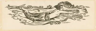 Decorative Design Of A Swimming Mermaid