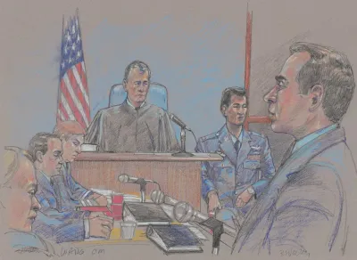 Defendant James Wang Judge Lawyer And Others During Wangs Court Martial On Charges Of Friendly Fire In Iraq