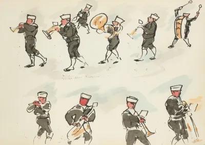 Defile Du 14 Juillet 1919 Musiciens Americains