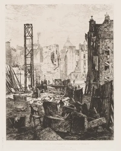 Demolition For The Opening Of Boulevard St Germain