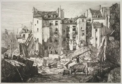 Demolition For The Openning Of The Rue Des Ecoles