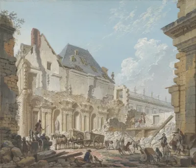 Demolition Of The Old Vestibule Of The Palais Royal Paris
