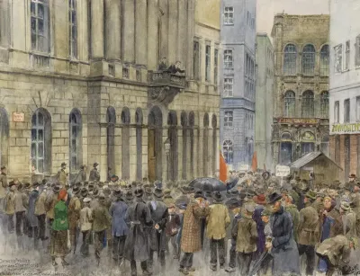 Demonstration Vor Dem Standehause In Der Herrengasse Anlaslich Der Grundung Deutschosterreichs