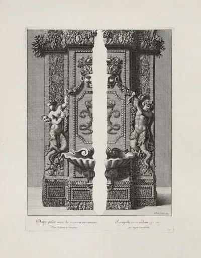 Demy Pilier Avec Les Mesmes Ornamens Half Pillar With The Same Ornaments
