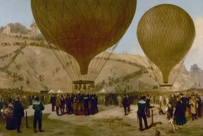 Depart De Leon Gambetta Pour Tours Sur Le Ballon Larmand Barbes Le 7 Octobre 1870 A Montmartre