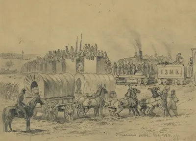Departure Of Two Years Men From The Army Of The Potomac A Scene Near Falmouth