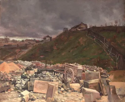 Depot De Paves A Montmartre Paysage A La Charrette