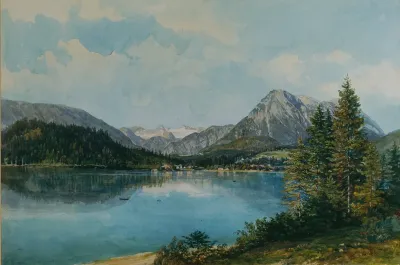 Der Altausseersee Mit Dem Dachstein