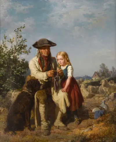 Der Alte Schaffer Und Die Enkelin The Old Shepherd And His Granddaughter