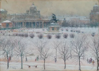 Der Ausere Burgplatz In Wien Im Winter