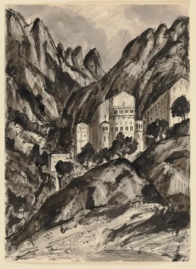 Der Berg Montserrat Mit Dem Benediktinerkloster Santa Maria De Montserrat