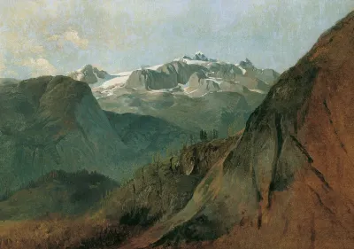 Der Dachstein Vom Plassen Bei Hallstatt