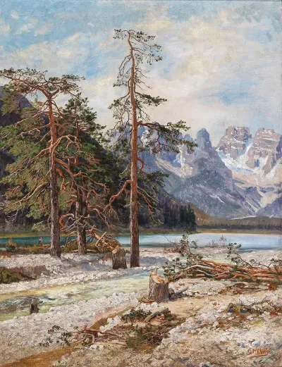 Der Durrensee Mit Dem Monte Cristallo Ampezzothal