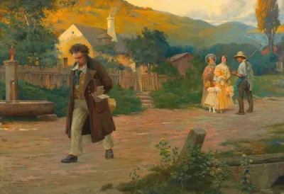 Der Einsame Meister Beethoven Auf Einem Spaziergang In Der Nahe Wiens