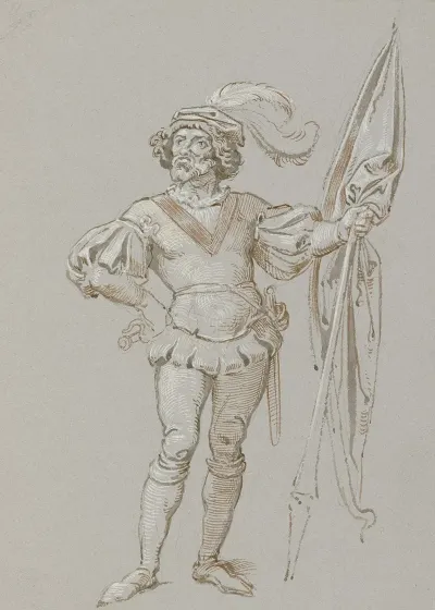 Der Fahnrich In Altdeutscher Tracht