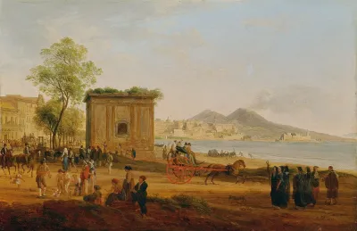 Der Golf Von Neapel Mit Szenen Aus Dem Volksleben