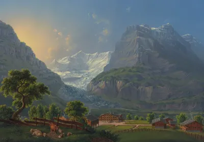 Der Grindelwaldglattscher Im Canton Bern