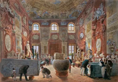 Der Grose Marmorsaal Des Unteren Belvederes Mit Den Skulpturen Der Antikensammlung