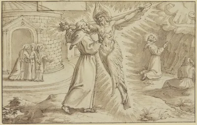 Der Heilige Franziskus Erhalt Die Wundmale