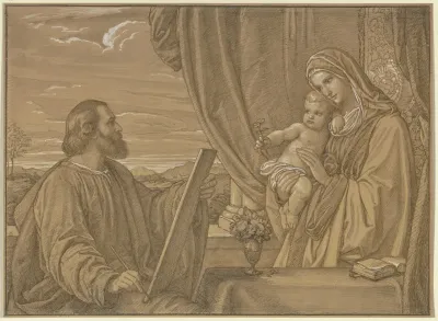 Der Heilige Lukas In Der Gestalt Des Kunstlers Karl Kappes Die Madonna Malend