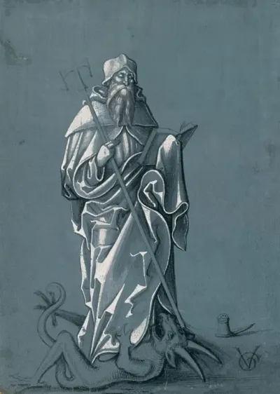 Der Hl Antonius Auf Dem Teufel Stehend