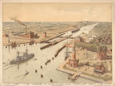 Der Kaiser Wilhelm Kanal Mit Den Holtenauer Schleusen