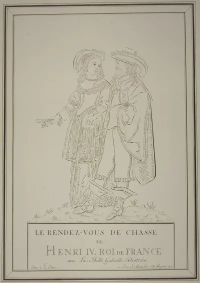 Der Konig Von Frankreich Henri Iv Und Gabrielle Destrees Auf Der Jagd