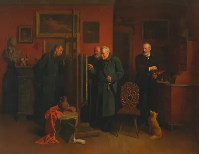 Der Maler Friedlander In Seinem Atelier