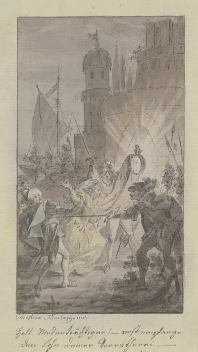 Der Marquis Ferdinand Mazzini Ersticht Graf Hippolitus De Vereza Den Geliebten Seiner Tochter Julie Im Hintergrund Julie Und Ihr Bruder Ferdinand