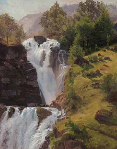 Der Reichenbachfall Bei Meiringen