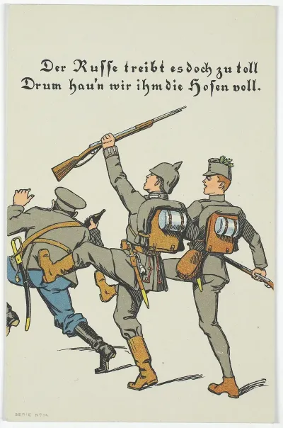 Der Russe Treibt Es Doch Zu Toll Drum Haun Wir Ihm Die Hosen Voll