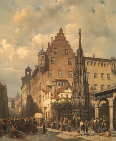 Der Schone Brunnen In Nuremberg