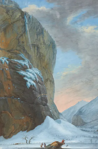 Der Staubbachfall Im Lauterbrunnental Im Winter