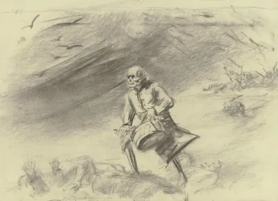 Der Tod Als Trommler Auf Dem Schlachtfeld