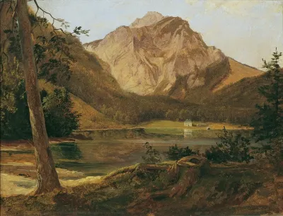 Der Vordere Langbathsee Mit Dem Hollengebirge