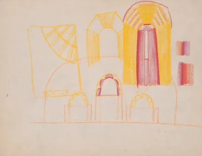Design Drawings For Miscellaneous Interiors Some Possibly Related To The Hotel St George New York Ny Sketch For Miscellaneous Interior 3