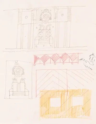Design Drawings For Miscellaneous Interiors Some Possibly Related To The Hotel St George New York Ny Sketch For Miscellaneous Interior 4