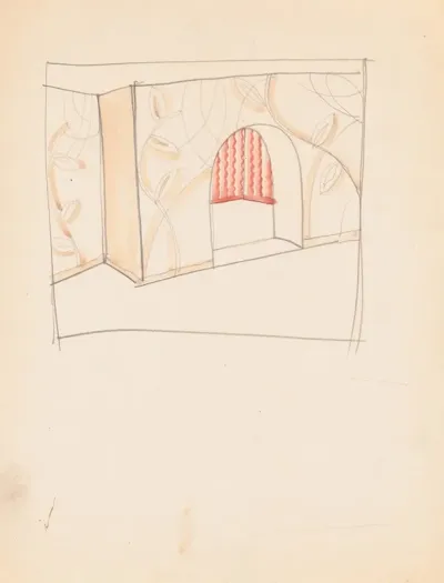 Design Drawings For Miscellaneous Interiors Some Possibly Related To The Hotel St George New York Ny Sketch For Miscellaneous Interior 6