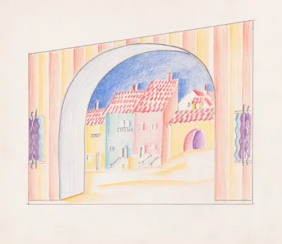 Design Drawings For Miscellaneous Interiors Some Possibly Related To The Hotel St George New York Ny Sketch For Miscellaneous Interior