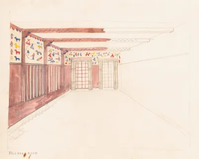 Design Drawings For The Theodore Weicker Apartment Building Sketch For Billiard Room