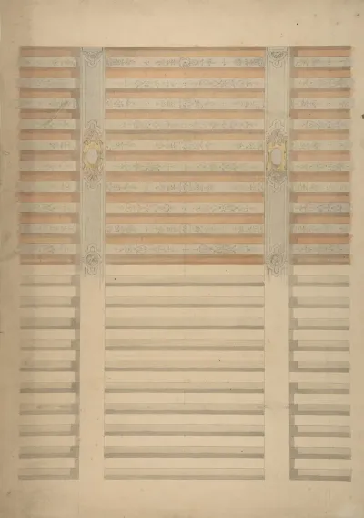 Design For A Beamed Ceiling In French Renaissance Style