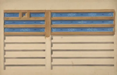 Design For A Beamed Ceiling With Painted Panels