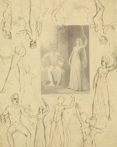 Design For A Book Illustration Of Circe And Odysseus Recto
