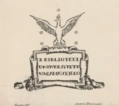 Design For A Bookplate Of The University Of Warsaw Library 6